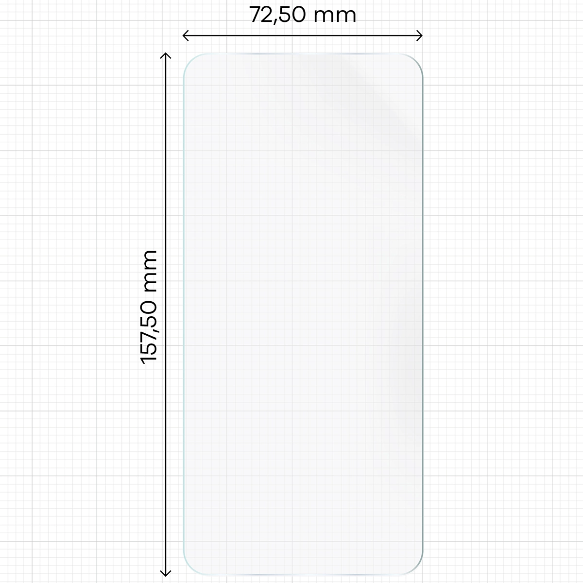 Miarka z wymiarami folii hydrożelowej Bizon Film Hydrogel Front do OnePlus 15R